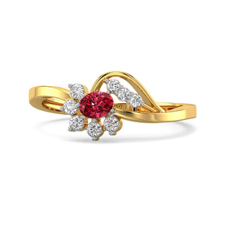 Crimson Petal Gemstone Ring