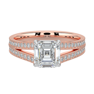 Radiant Cut LGD Solitaire Ring-Rose Gold