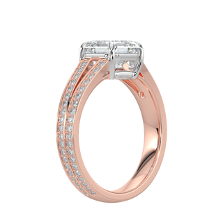 Radiant Cut LGD Solitaire Ring-Rose Gold