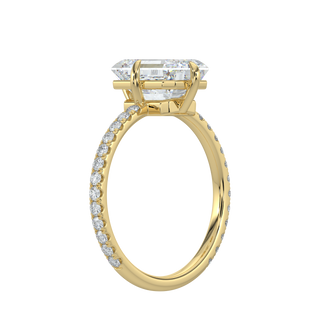 Enchanting Emerald LGD Solitaire Ring-Yellow Gold