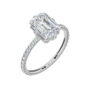 Enchanting Emerald LGD Solitaire Ring-White Gold