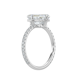 Enchanting Emerald LGD Solitaire Ring-White Gold