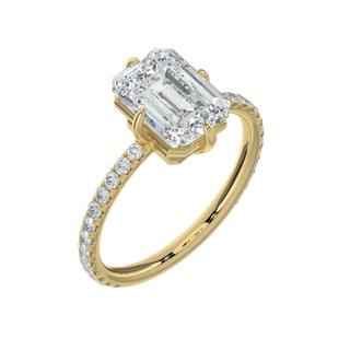 Enchanting Emerald LGD Solitaire Ring-Yellow Gold