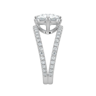 Luna Oval LGD Solitaire Ring-White Gold