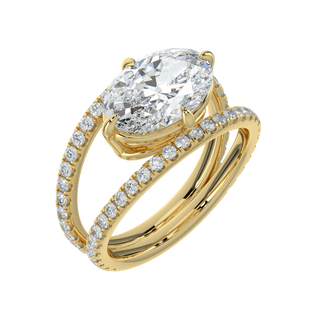 Luna Oval LGD Solitaire Ring-Yellow Gold