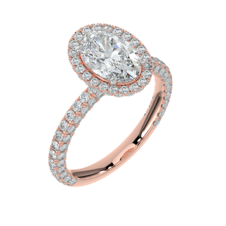 Serenity Halo LGD Solitaire Ring-Rose Gold