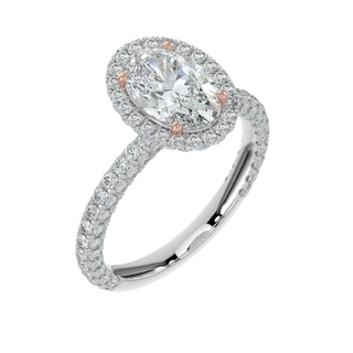 Serenity Halo LGD Solitaire Ring-White Gold