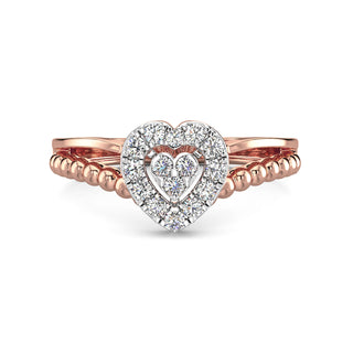 Endearing Heart Diamond Ring-Rose Gold
