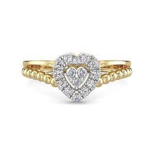 Endearing Heart Diamond Ring-Yellow Gold