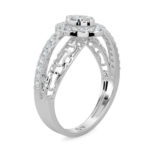 Elegant Oval Ring-White Gold