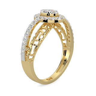 Elegant Oval Ring-Yellow Gold