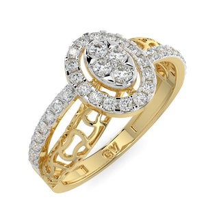 Elegant Oval Ring-Yellow Gold