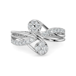 Double Knot Diamond Ring-White Gold
