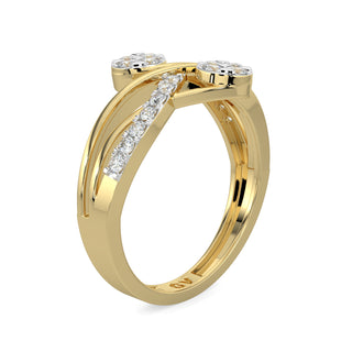 Double Knot Diamond Ring-Yellow Gold