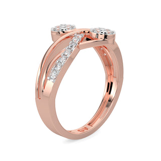 Double Knot Diamond Ring-Rose Gold