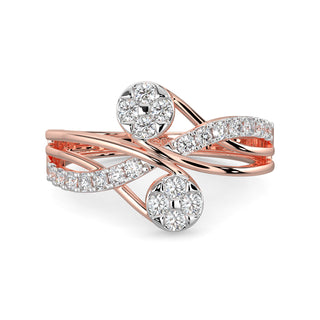 Double Knot Diamond Ring-Rose Gold