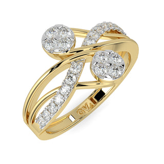 Double Knot Diamond Ring-Yellow Gold