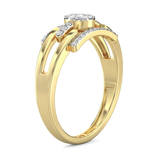 Halo Link Ring-Yellow Gold