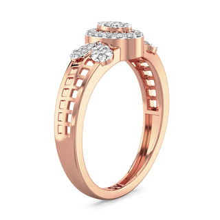 Luminous Mesh Diamond Ring-Rose Gold