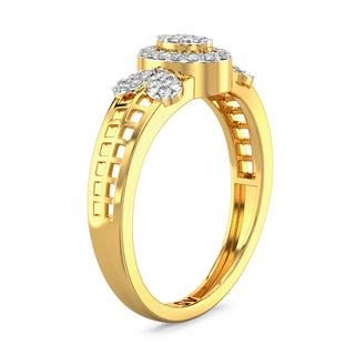 Luminous Mesh Diamond Ring-Yellow Gold