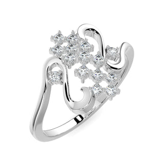 Mesh Diamond Ring-White Gold