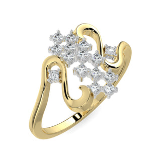 Mesh Diamond Ring-Yellow Gold