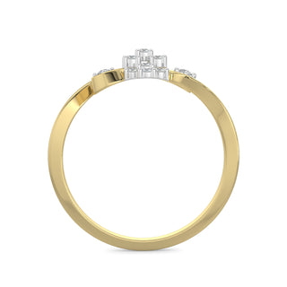 Mesh Diamond Ring-Yellow Gold