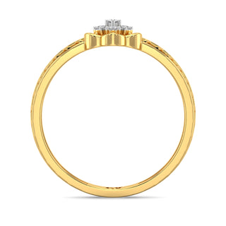 Orchid Charm Mesh Diamond Ring-Yellow Gold