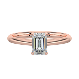 Classic Emerald Solitaire Ring-Rose Gold