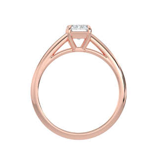 Classic Emerald Solitaire Ring-Rose Gold