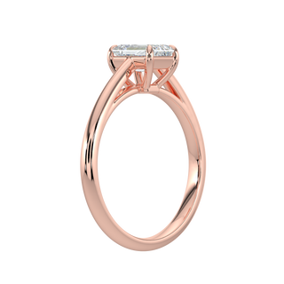 Classic Emerald LGD Solitaire Ring-Rose Gold