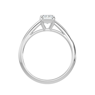 Classic Emerald Solitaire Ring-White Gold