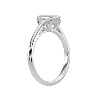 Classic Emerald LGD Solitaire Ring-White Gold