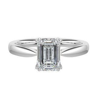 Timeless Emerald LGD Solitaire Ring-White Gold