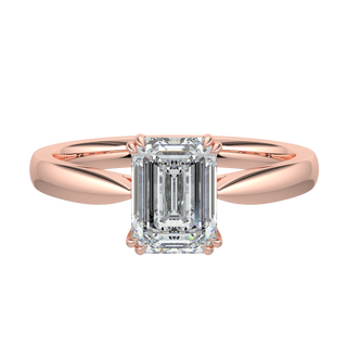 Timeless Emerald LGD Solitaire Ring-Rose Gold