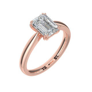 Timeless Emerald LGD Solitaire Ring-Rose Gold