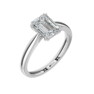 Timeless Emerald LGD Solitaire Ring-White Gold