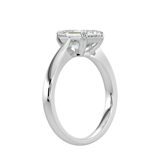 Timeless Emerald LGD Solitaire Ring-White Gold