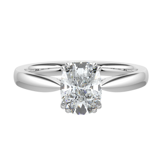 Radiant Cushion LGD Solitaire Ring-White Gold