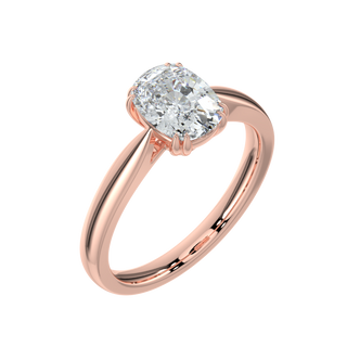 Radiant Cushion LGD Solitaire Ring-Rose Gold