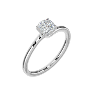 Round Solitaire Ring-White Gold