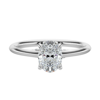 Classic Oval LGD Solitaire Ring-White Gold