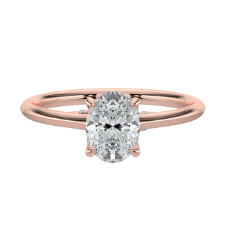 Classic Oval Solitaire Ring-Rose Gold