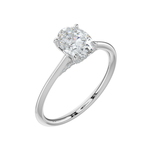 Classic Oval LGD Solitaire Ring-White Gold