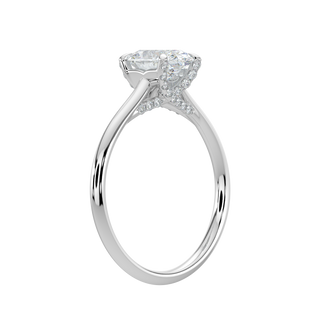 Classic Oval Solitaire Ring-White Gold