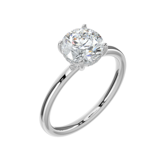 Crown LGD Solitaire Ring-White Gold