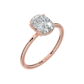 Luxe Cushion LGD Solitaire Ring-Rose Gold