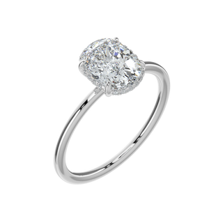 Luxe Cushion LGD Solitaire Ring-White Gold