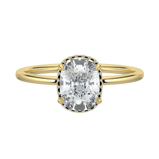 Luxe Cushion LGD Solitaire Ring-Yellow Gold