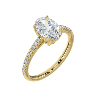 Aurora Oval LGD Solitaire Ring-Yellow Gold